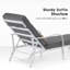 Chaise longue d'extérieur avec coussin, dossier réglable inclinable et coussin lombaire-219652357