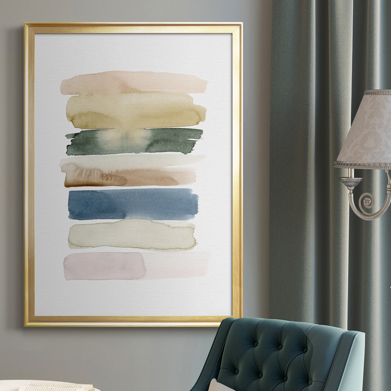 Imiya, toile encadrée de qualité supérieure - prête à être accrochée, H 36,5 po x l 26,5 po x P 1 po, Cadre doré