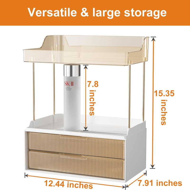 Delimar Polyethylene Makeup Organiser, Amber