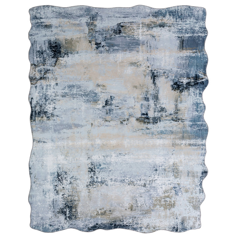 Abstract Area Rug in Gray