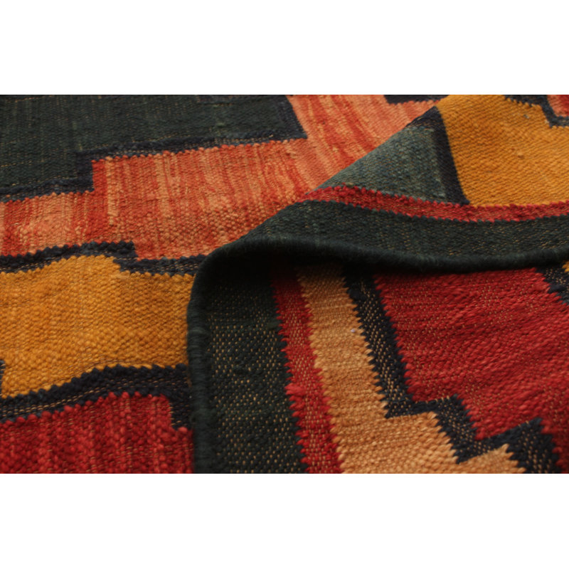 Tapis de bois one-of-kind-noué la new age anatolian bleu foncé/rouge foncé 6 pi x 8 pi aire de laine 10 po
