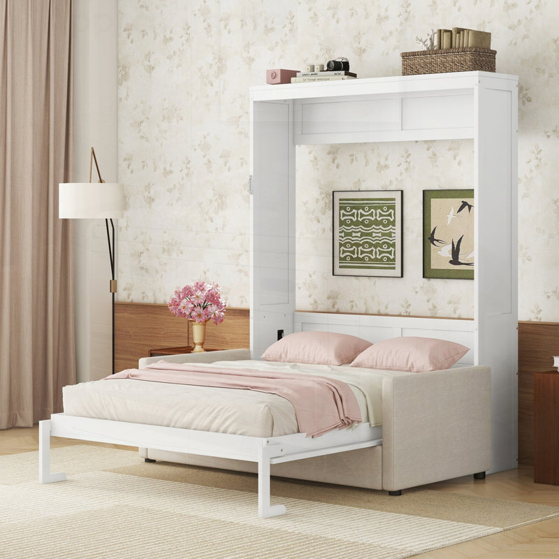 Lit escamotable avec coussin Murphy pour un gain d'espace et de confort, parfait pour les petites pièces et les espaces invités.