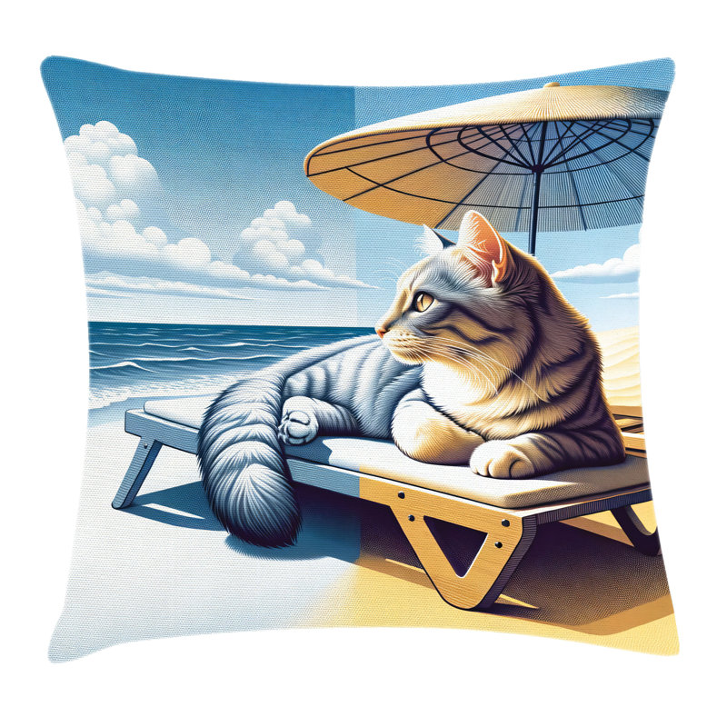 Cat Pillow Cover, 28"H x 28"W, Square