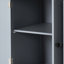 Chariot pour îlot de cuisine avec plateau en bois massif, roulettes verrouillables, armoire à 4 portes, 2 tiroirs, support à épices et porte-serviettes-125823118