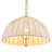 1-Light Modern Farmhouse Pendant Light with Large Linen Drum Shade, Adjustable Height 17-94", Dimmable E26 Fixture for Kitchen Island Dining Room Living Room, ETL Listed, Gold/Beige