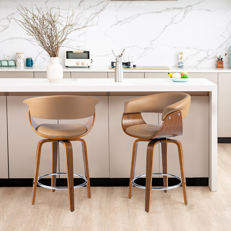 Tabouret de bar Tavar, Brun, Tabouret de comptoir (siège d'une hauteur de 24,2