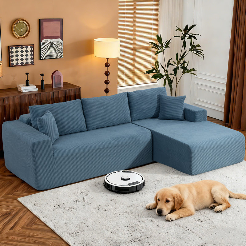 Cottle 108" Cloud Couch Sectional, Modular Sectional Sofa with L-Shaped Chaise, Deep Seat Sectional Modular Couch for Living Room, No Assembly Required