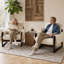Chaise d'appoint en chenille avec structure en bois