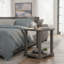 Table de bout avec rangement, table de bout en bois massif avec tablette inférieure, convient au salon chambre à coucher-126093421-91429935