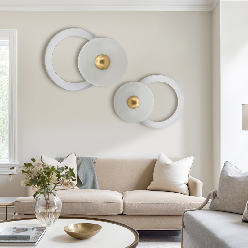 Vertigo Acrylic and Quartz Wall Hangings - Chic Modern Home Decor in 20" and 24" Sizes, Set of 2