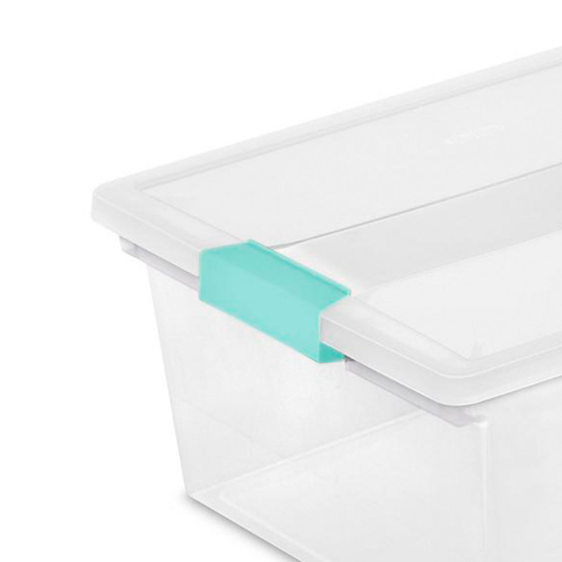 Sterilite Medium Clip Box Clear Home Storage Tote Container with Lid, Deep, 4-Pack