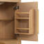 Meuble-lavabo de salle de bain cannelé 30 po avec lavabo - armoire moderne en bois autoportante avec portes à fermeture en douceur, 1 tiroir et rangement ouvert, décoration circulaire décorative, bois massif et panneau de fibres à densité moyenne