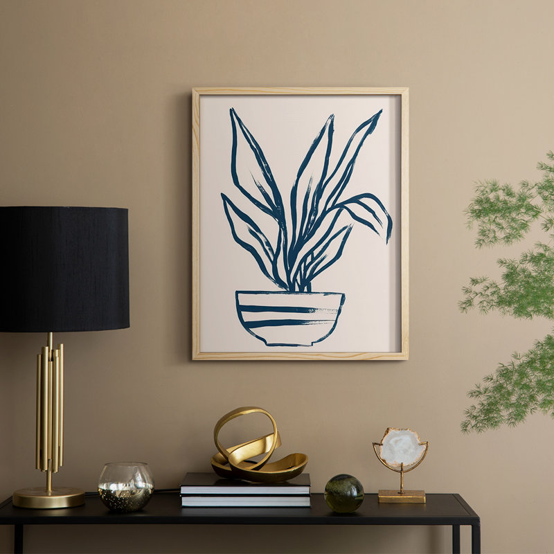 Marine Plant Sketches III, reproduction encadrée - bois massif, H 11 po x l 9 po