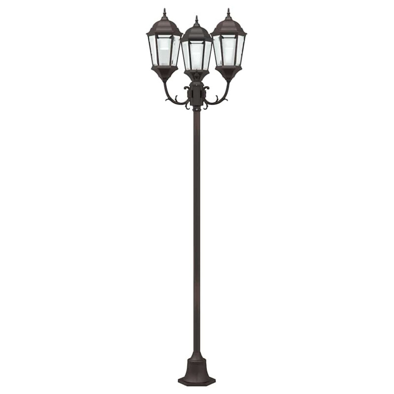 Garden Light Aluminium and Glass Pathway Lights Outdoor Lighting, Bronze Aluminum, 241cm H x 57cm W x 49cm D