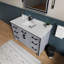 Ensemble de meuble-lavabo simple l 48 po x P 22 po avec plateau blanc et robinet chromé Ziva-87293373-113196670