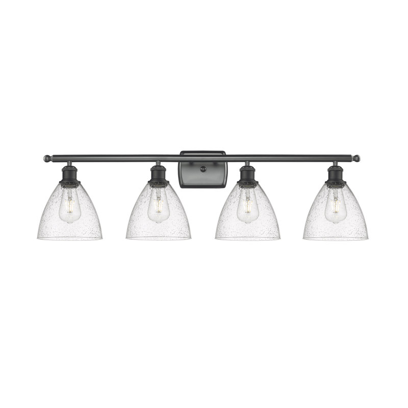 Éclairage pour meuble-lavabo 4 lumières Shauna, Incandescente, Noir mat