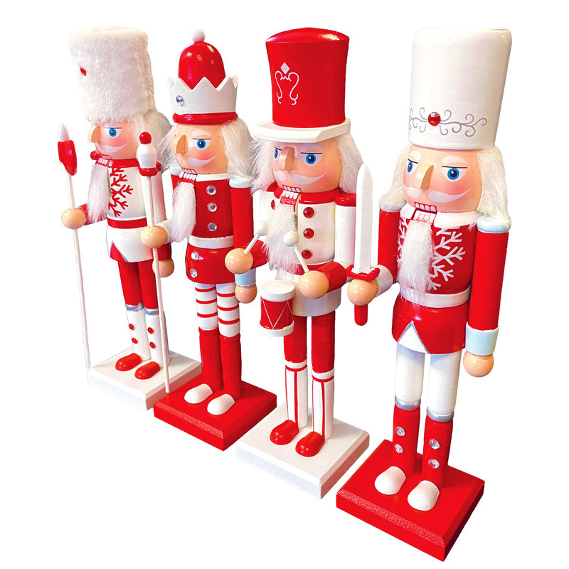 12" Red & White Nutcrackers, 4 Asst.