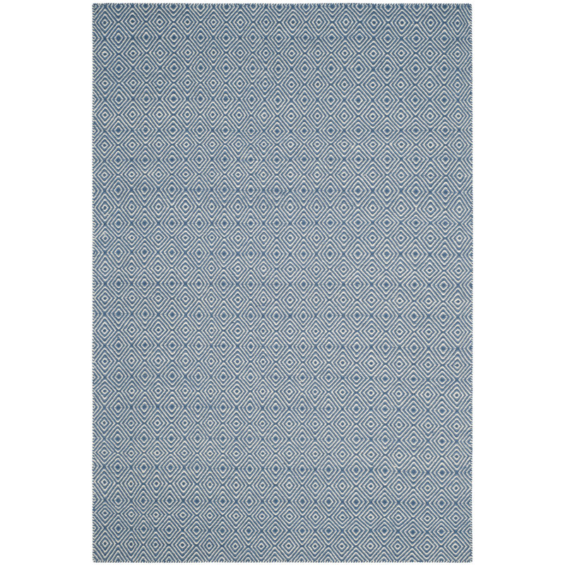 Tapis géométrique en laine / coton à tissage plat Bursaite, Rectangle 8 pi x 10 pi