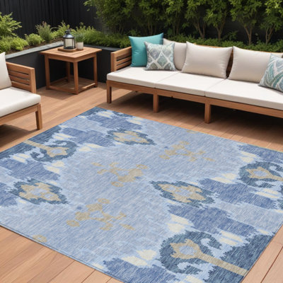 Tapis ivoire ivoire 9 'X 12' Ikat