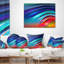 Jolies vagues arc-en-ciel fractales - coussin à imprimé floral-30718896-30718899
