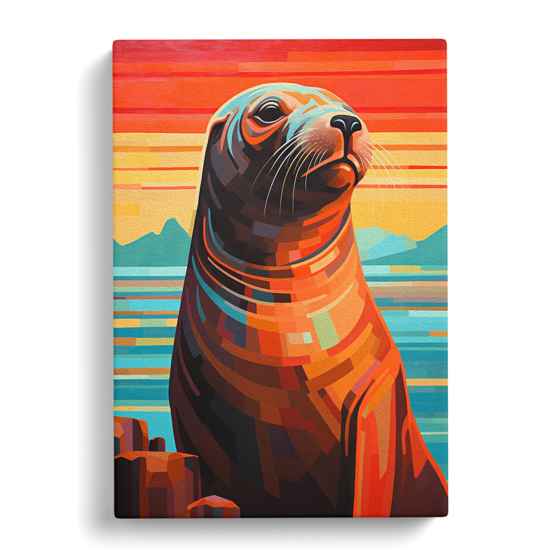 Sea Lion Constructivism No.2 - No Frame Print, 50cm H x 35cm W x 3cm D