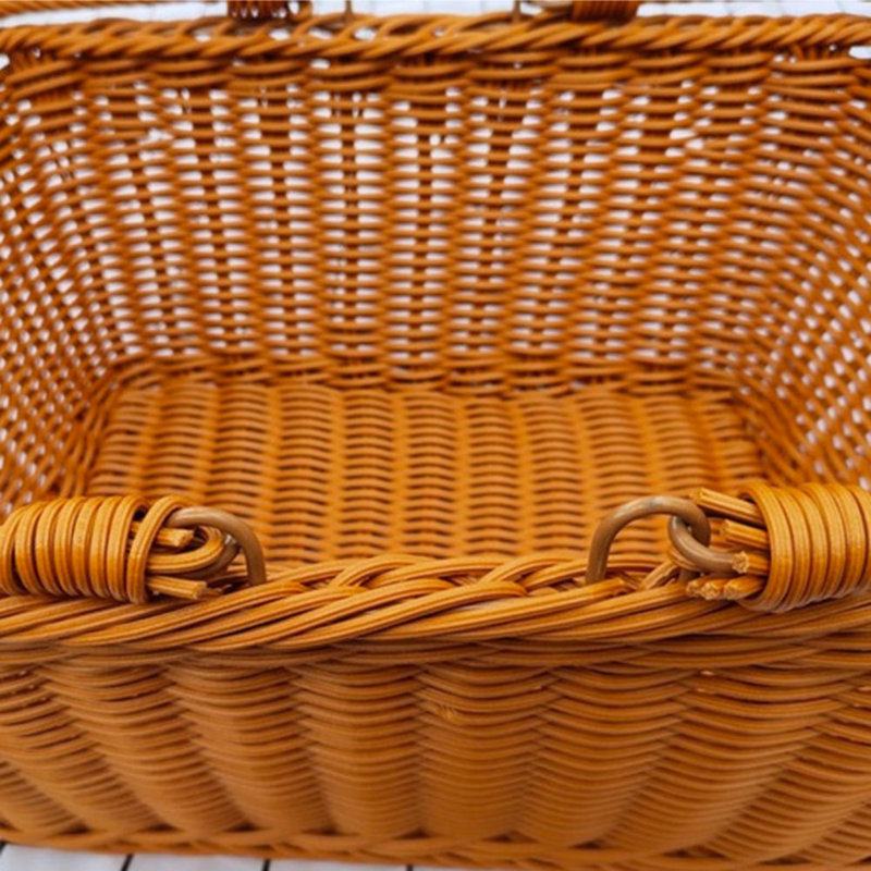 Panier de rangement brun imitation rotin