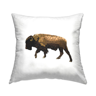 Stupell Industries Glam Brand Patterned Bison Printed Throw Pillow by Amelia Noyes
