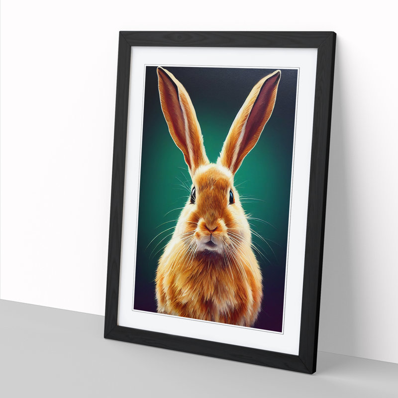 Rabbit Portrait Vol.4 - Single Picture Frame Print, Black, 64cm H x 46cm W x 2cm D