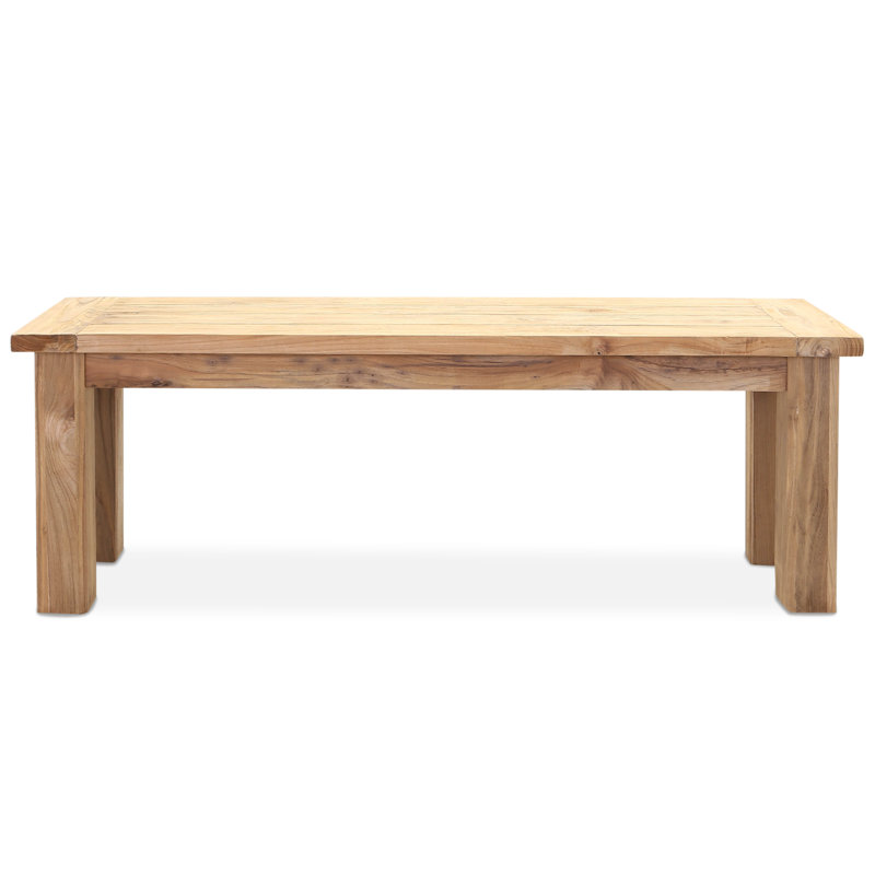 Bedwell Teak Outdoor Bench, 17.7" H x 51.2" W x 15.7" D