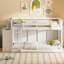 Lit superposé double avec 4 tiroirs et 3 tablettes - blanc-2045534230