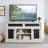 Embossed Pattern TV Stand and Media Console with Open and Closed Storage, Sliding Doors for Living Room & Bedroom, White-1122825484-1119613530