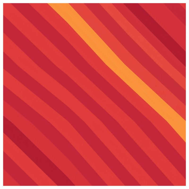 Tapis de bain rouge orange à rayures diagonales, L 24 po x L 17 po