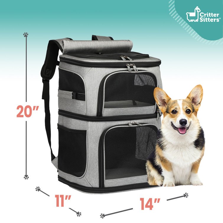 Cat Soft Carrier,Pet Carrier Airline Approved Soft-Sided Bag fit Small and  Medium Cat and Dog Up to 17lbs Pets for Travel with Rolling-up Curtain Grey