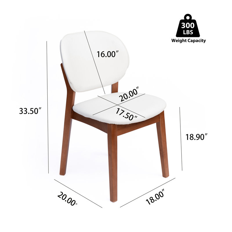 Table de salle à manger rectangulaire de style Mid-Century avec 6 chaises de salle à manger rembourrées en cuir PU, 7