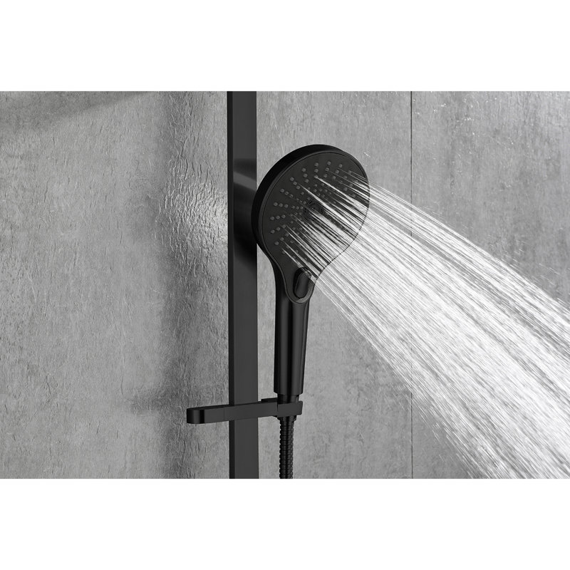 Handheld Shower With 59-Inch Hose And 28-Inch Slide Bar In Matte Black, Stainless Steel, Offers Powerful Water Stream Easy Maintenance Options Black Hose, Build For Long-Term Bathroom Use