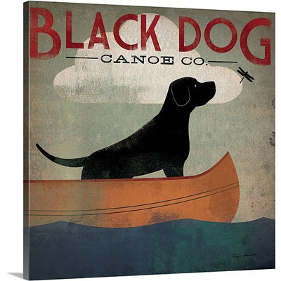 «Black Dog Canoe» par Ryan Fowler - impression d'art graphique