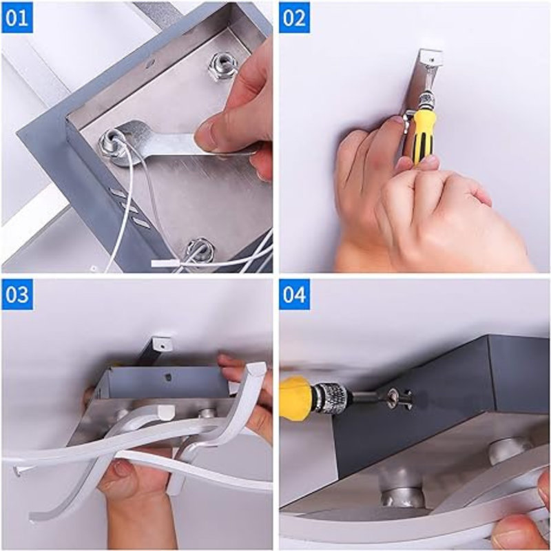 4-Light Universal LED Ceiling Fan Schoolhouse