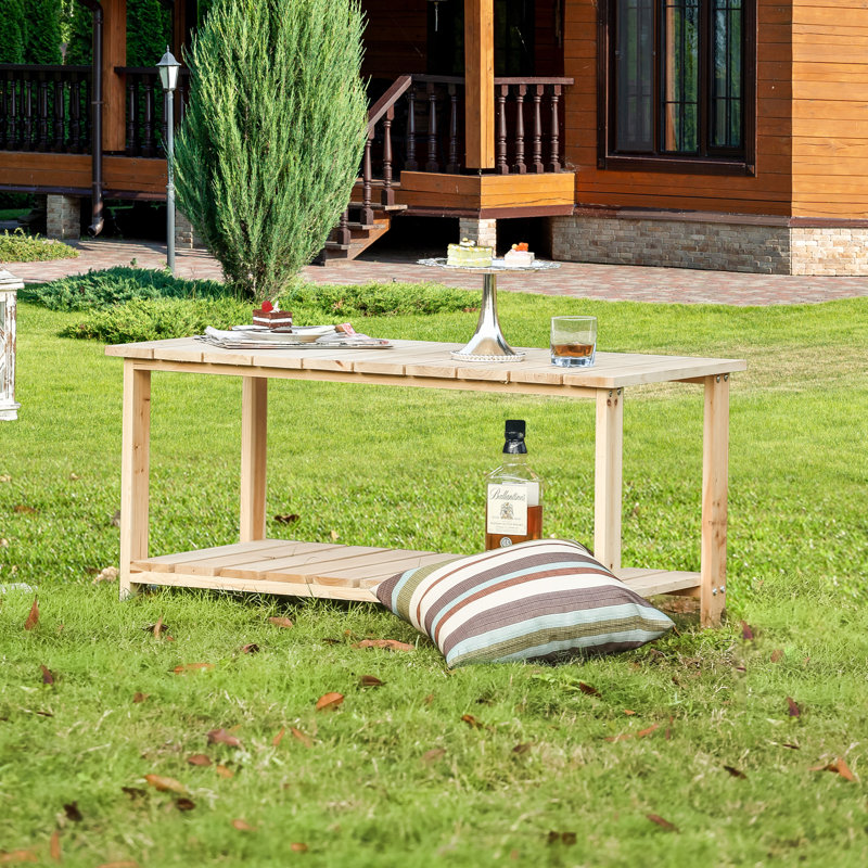Rectangular Fir Outdoor Coffee Table , 37.5'' in. W 20'' in. D