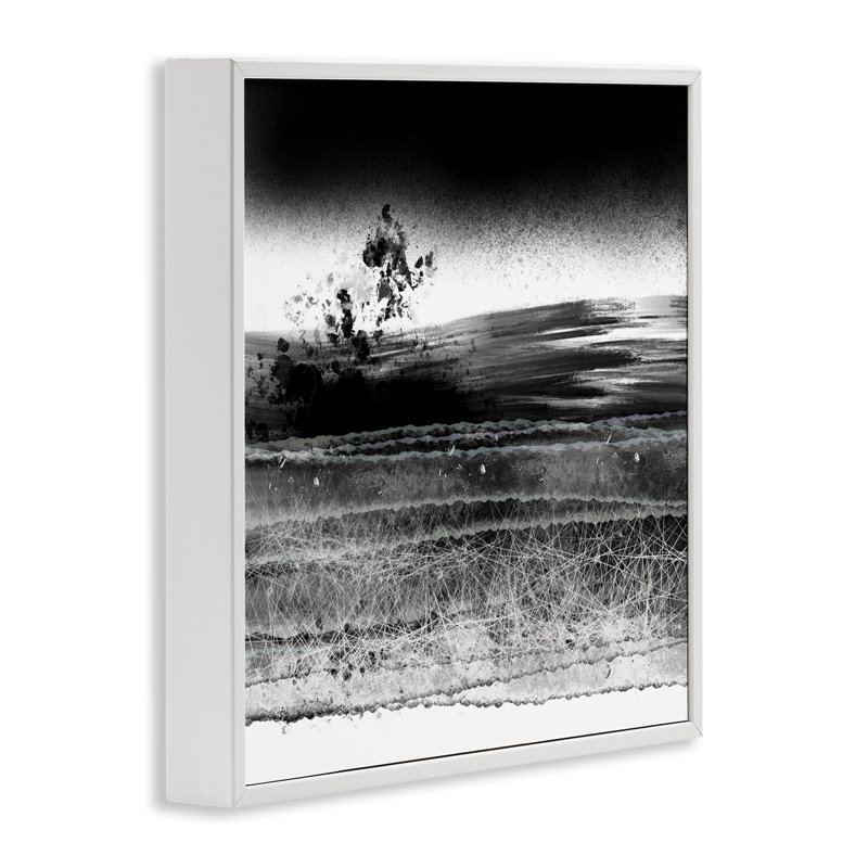 Giclée encadrée monochrome Dusty Landscape, conception par Atelier Posters, H 17 po x l 17 po
