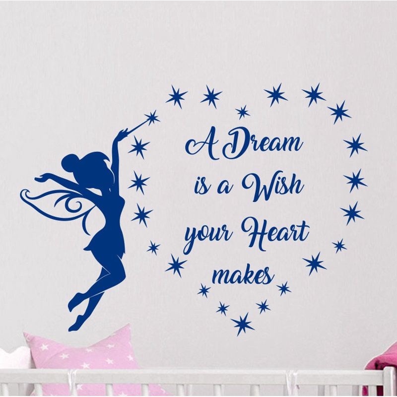 Décalcomanie murale un rêve est un voeu, Bleu