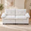 Canapé-lit escamotable de 73 po en velours blanc convertible avec matelas escamotable