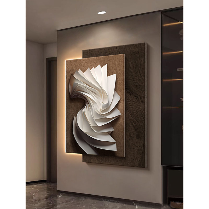 Italian Minimalist 3d Sandstone Led Wall Art: Sculptural Entryway/Sofa Decor, 47.24'' H X 31.89'' W X 1.57'' D