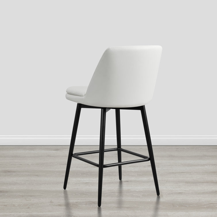 Betzalel Swivel Upholstered 27.2'' Counter Stool with Metal Frame
