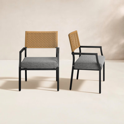 All-steel Detachable Wicker Weaving Chair With Cushion 4-piece Set