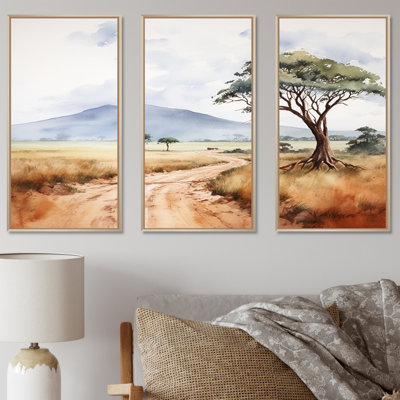 «African Wild Life Landscape III», ensemble d'art mural africain