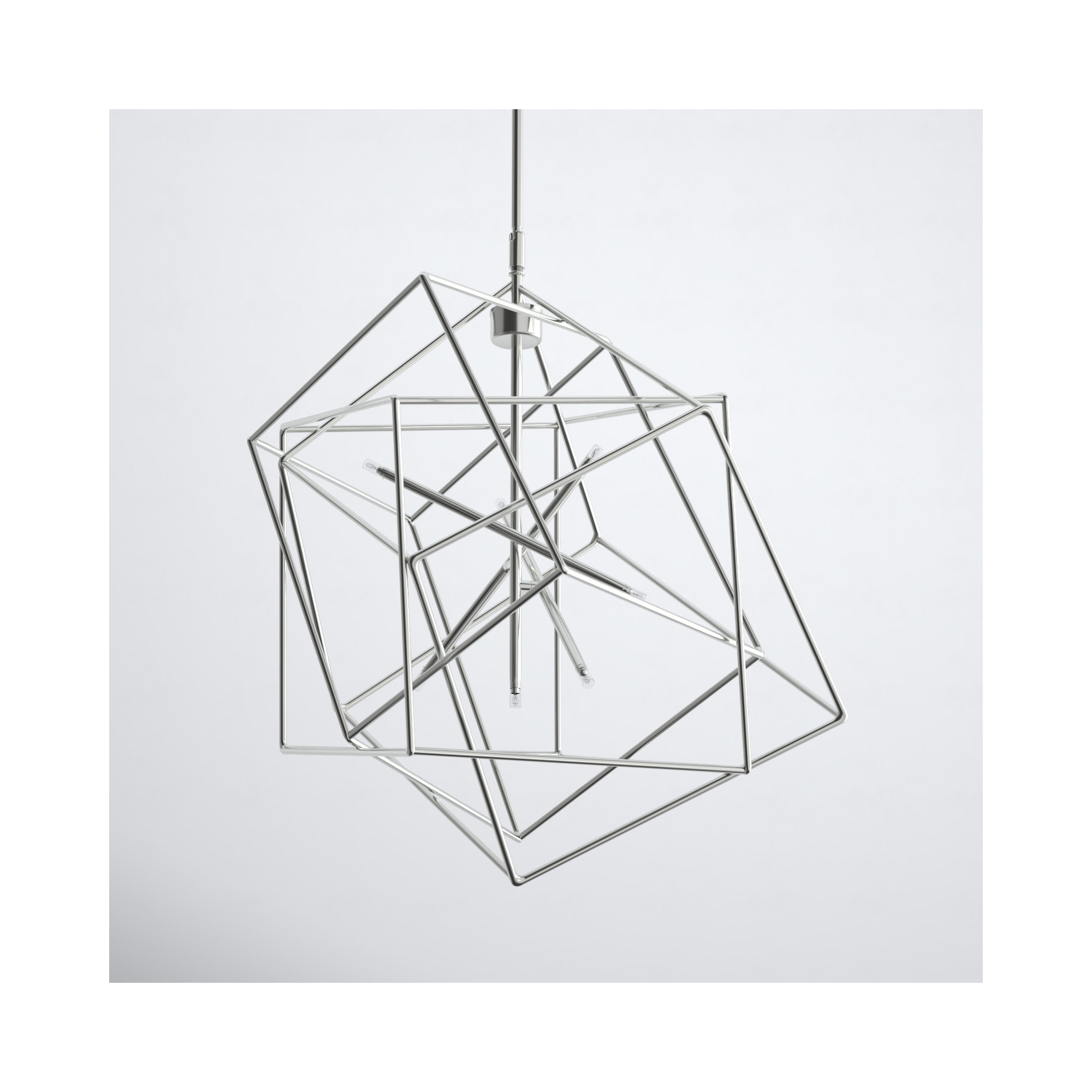 Ezo 7 - Light Metal Geometric Chandelier, Chrome