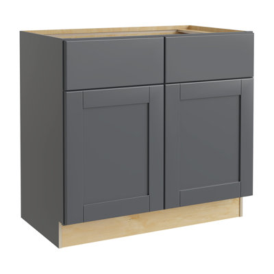 Gallery Express Haven Assembled 33 in W X 24 in D X 34.5 in H Sink Base Kitchen Cabinet with Sft Close in Onyx