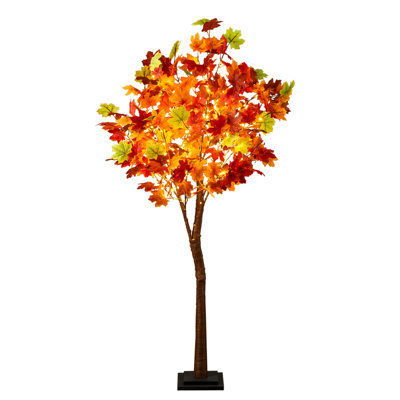 Arbre d'automne artificiel pré-éclairé avec 270 lumières DEL blanc chaud