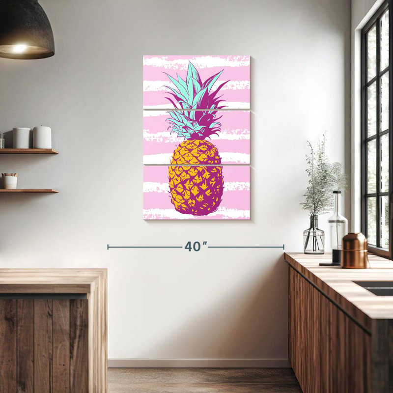 Yarlin Pastel Stripes Pineapple, 38" H x 24" W