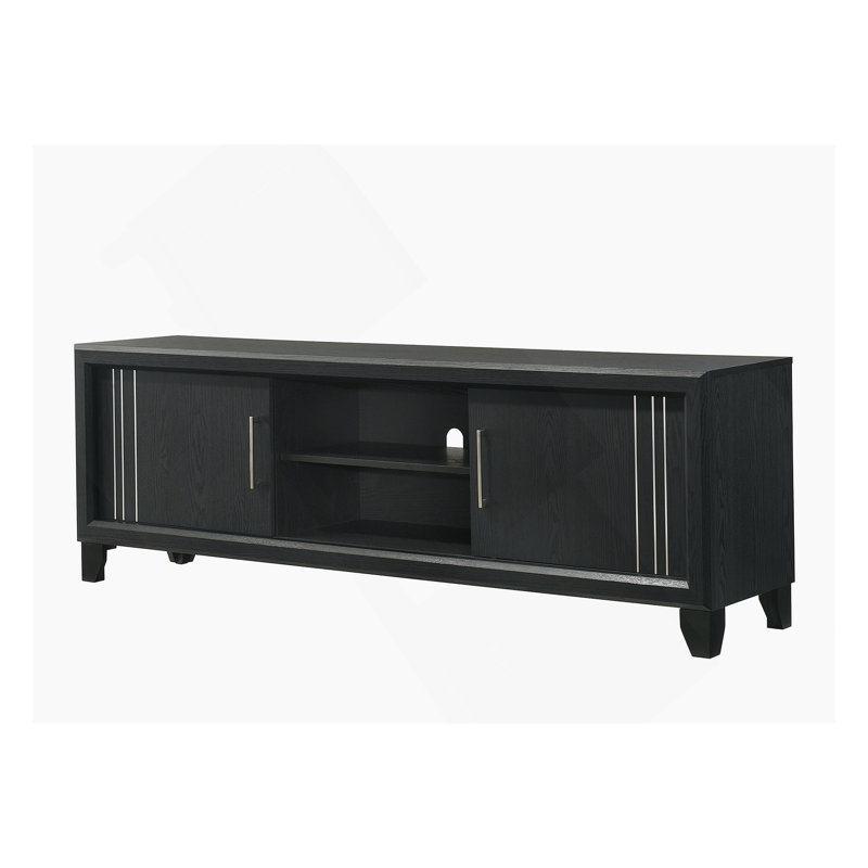 Meuble télé 1 pièce Contemporary, Gris anthracite